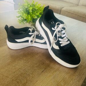 Vans Black and White Low-Top Skate Shoes